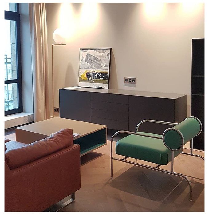 Modern Chair Medieval Minimalist Leisure Chair Stainless Steel Frame 3