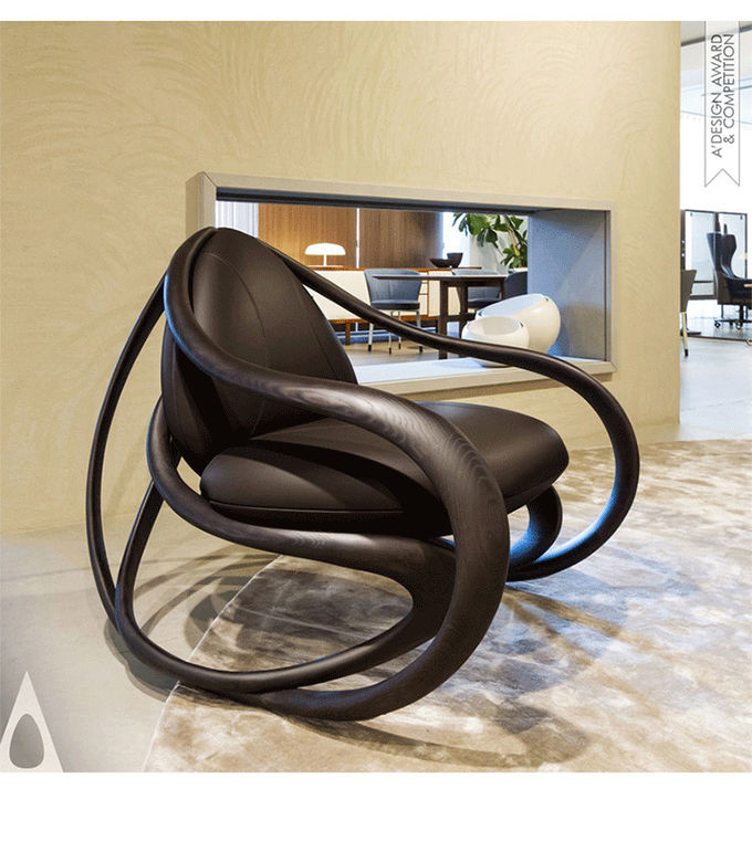 Black Walnut Recliner Armchair Balcony Lazy Chair Leisure Solid Wood Chair 0