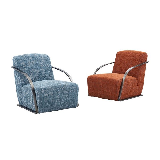 Italian Simple Single Sofa Chair Fabric Leisure Tiger Arm Chair 5