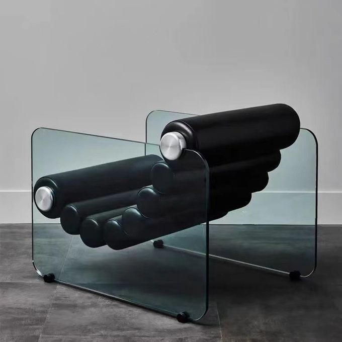 Simple Transparent Acrylic Leisure Single Chair Fiberglass Shaped Recliner 1