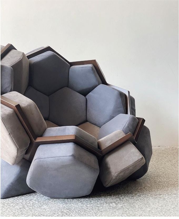 New Designer Creative Molecular Ball Sofa Chair With Velvet Fabric 2