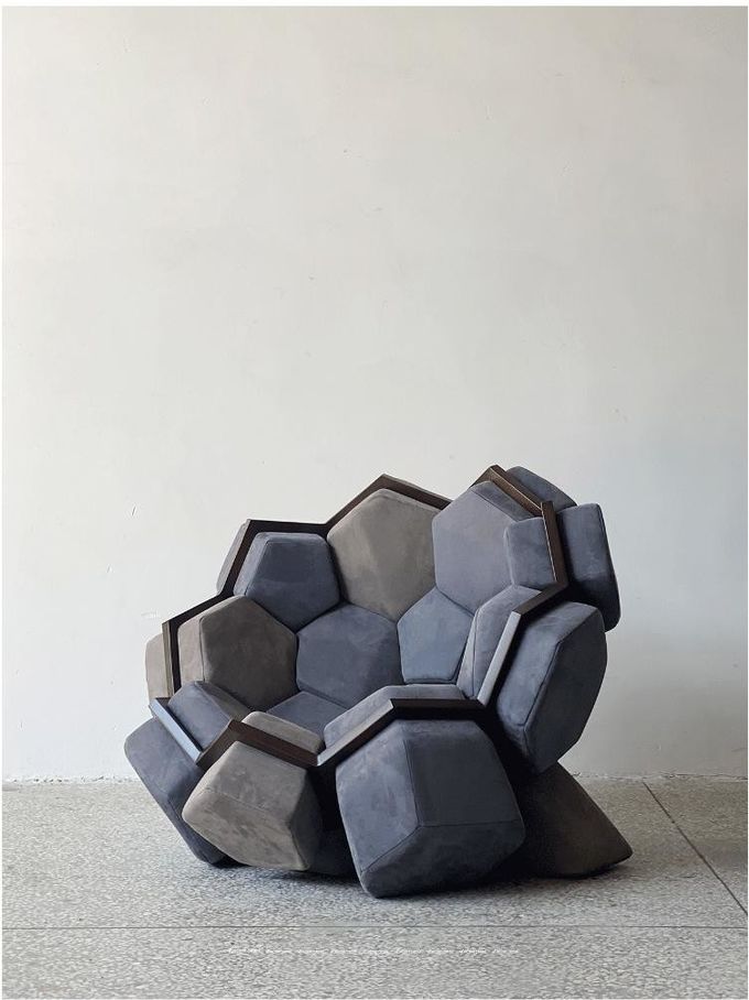 New Designer Creative Molecular Ball Sofa Chair With Velvet Fabric 3