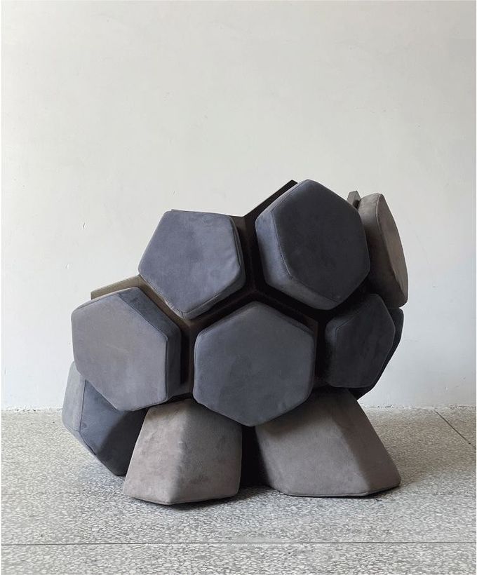 New Designer Creative Molecular Ball Sofa Chair With Velvet Fabric 4