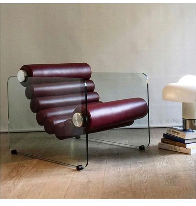 Simple Transparent Acrylic Leisure Single Chair Fiberglass Shaped Recliner 2