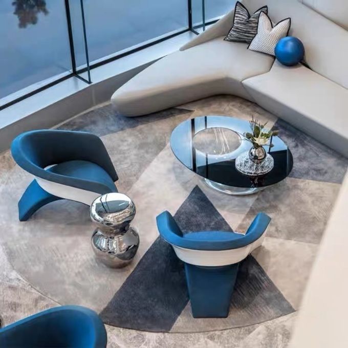 Creative Black Hotel Lobby Furniture Leather Aircraft Chair Leisure And Public Cafe 2