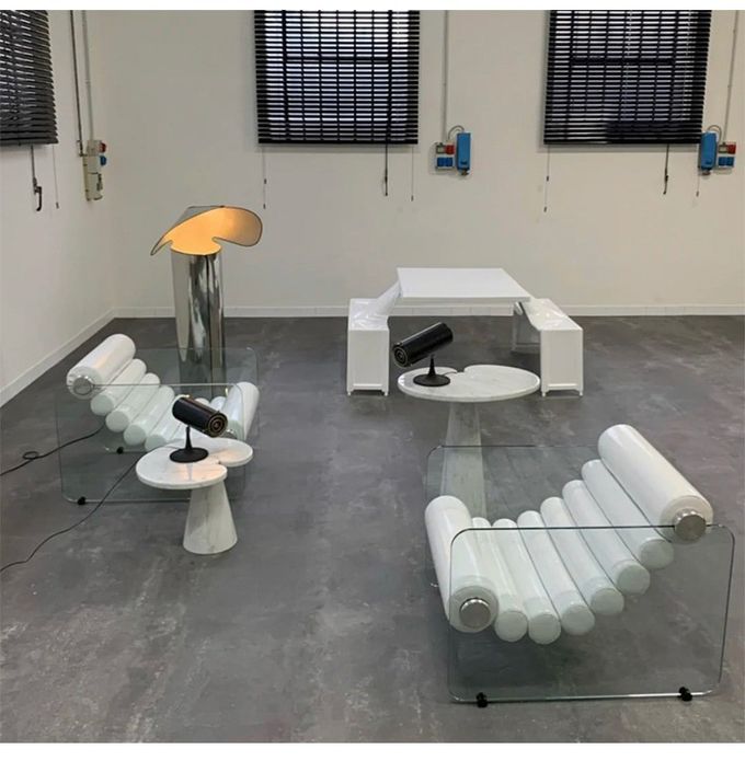 Simple Transparent Acrylic Leisure Single Chair Fiberglass Shaped Recliner 6