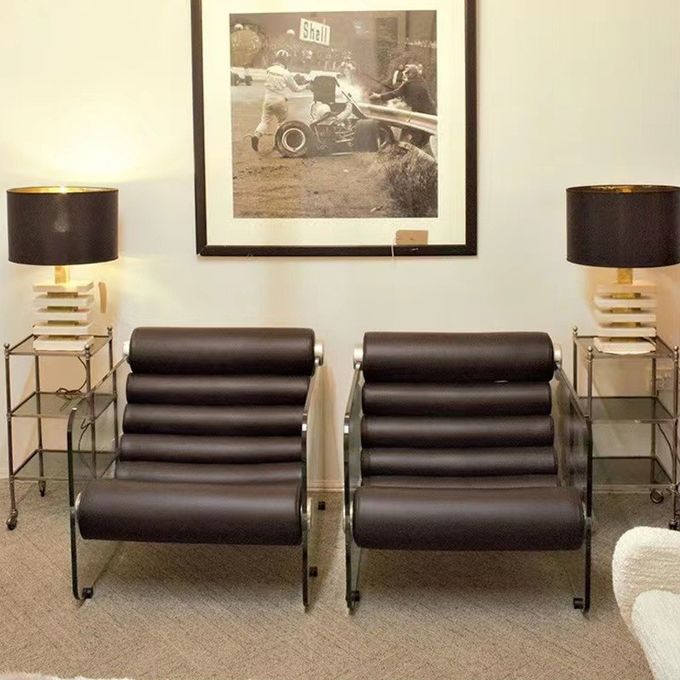 Simple Transparent Acrylic Leisure Single Chair Fiberglass Shaped Recliner 0