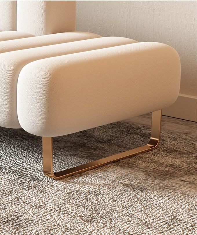 Modern Velvet Fabric Backrest Bedside Stool Bedroom Toffee Chair Lazy Sofa 3