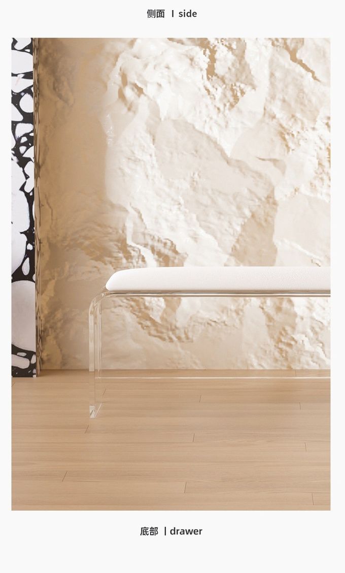 Transparent Suspended Acrylic Bench Living Room Doorway Shoe Dining Bench 4