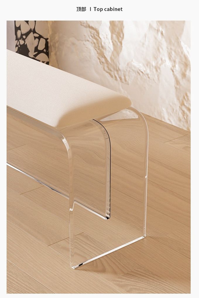 Transparent Suspended Acrylic Bench Living Room Doorway Shoe Dining Bench 2