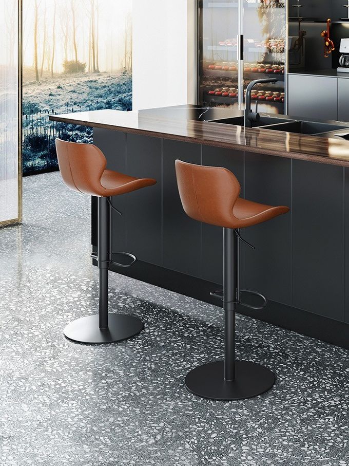 Hotel Restaurant Lift Swivel Bar Stool Light Luxury Home Bar Club Chairs 0