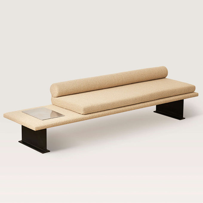 Light Luxury Metal Fabric Sofa Stool Shoe Change Bedside Cloakroom Bench ODM 1