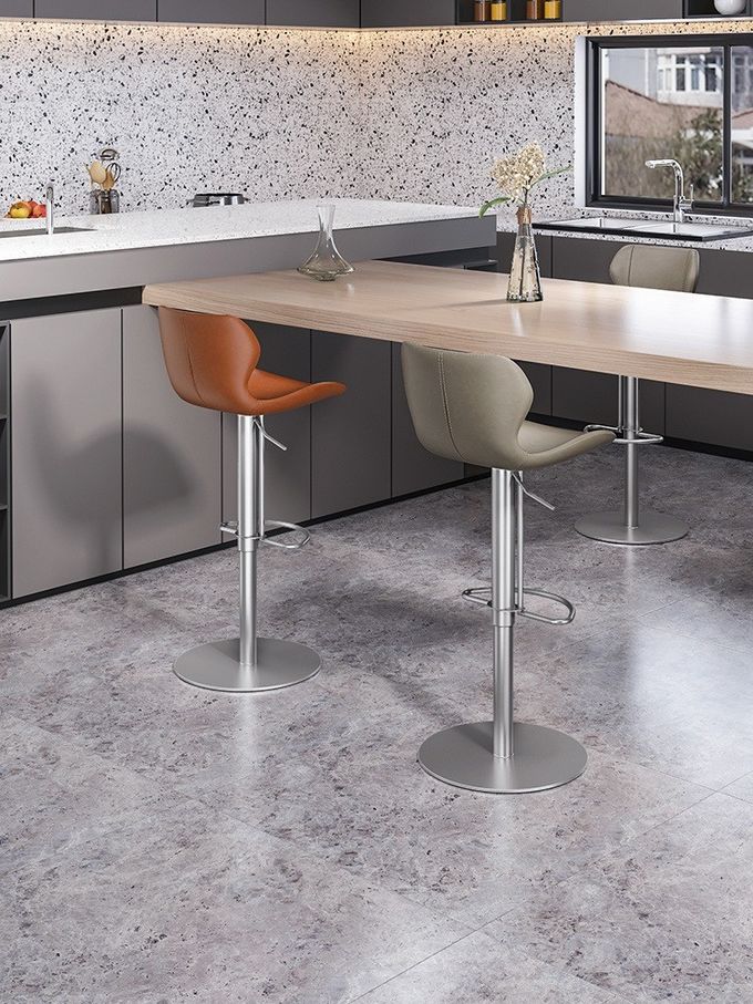 Hotel Restaurant Lift Swivel Bar Stool Light Luxury Home Bar Club Chairs 3