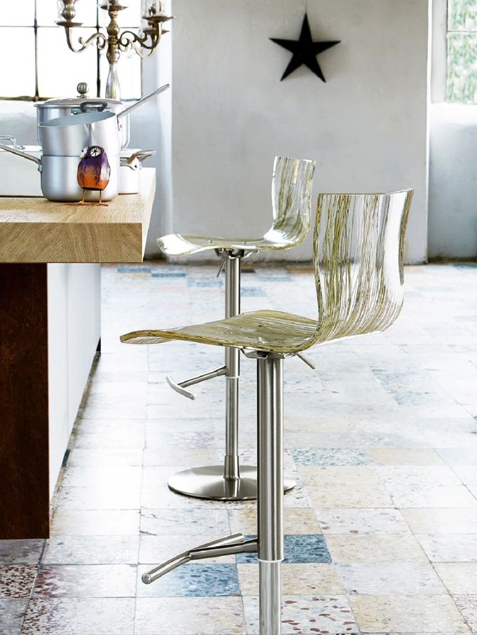 Polishing Hotel Restaurant Furniture Transparent Adjustable Bar Stools 1