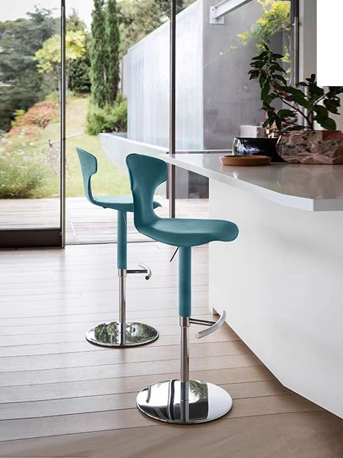 Adjustable Stylish Bar Stools Modern White Minimalist SS Base For Casual Entertainment Area 2