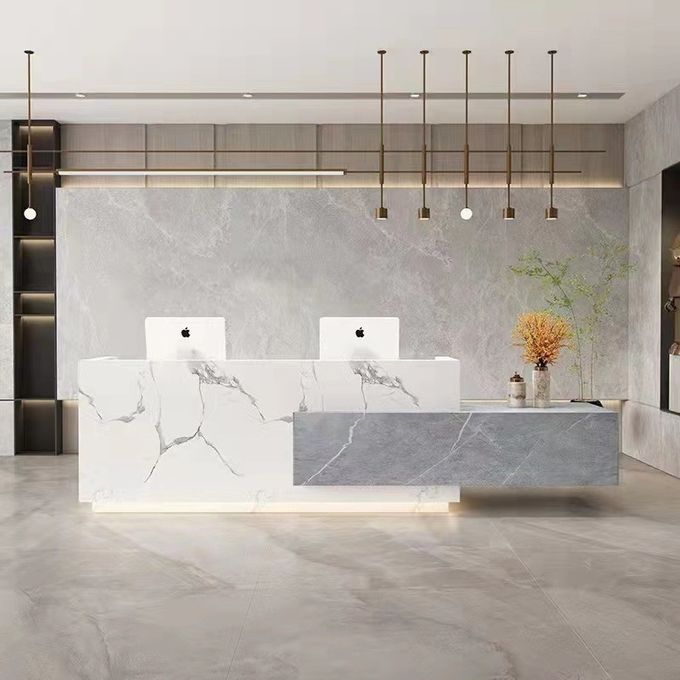 Commercial Hotel Lobby Furniture Upscale Hotel Reception 5 Models Open Front Desk 4