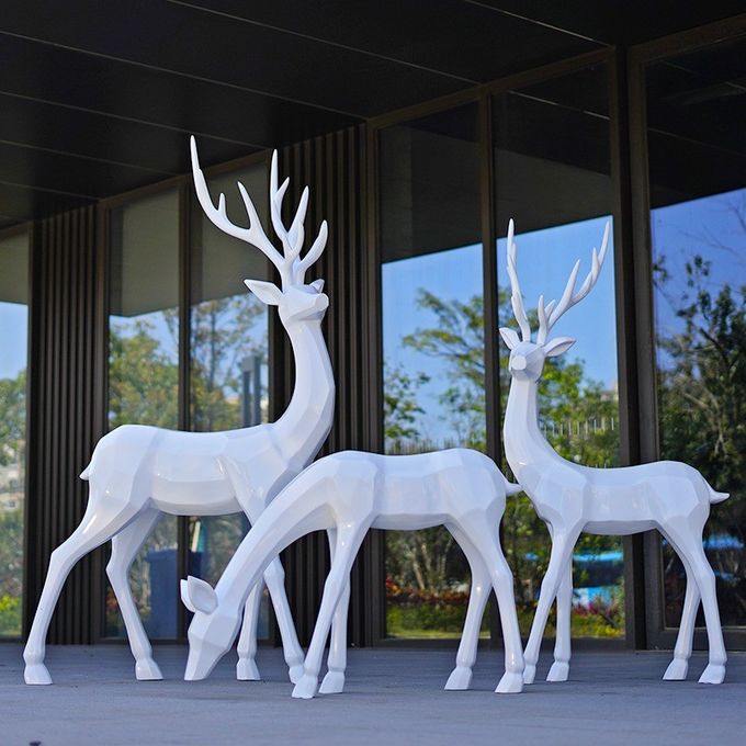 Fiberglass Sculpture Plum Blossom Deer Hotel Lobby Furniture Garden Landscaping Property 3