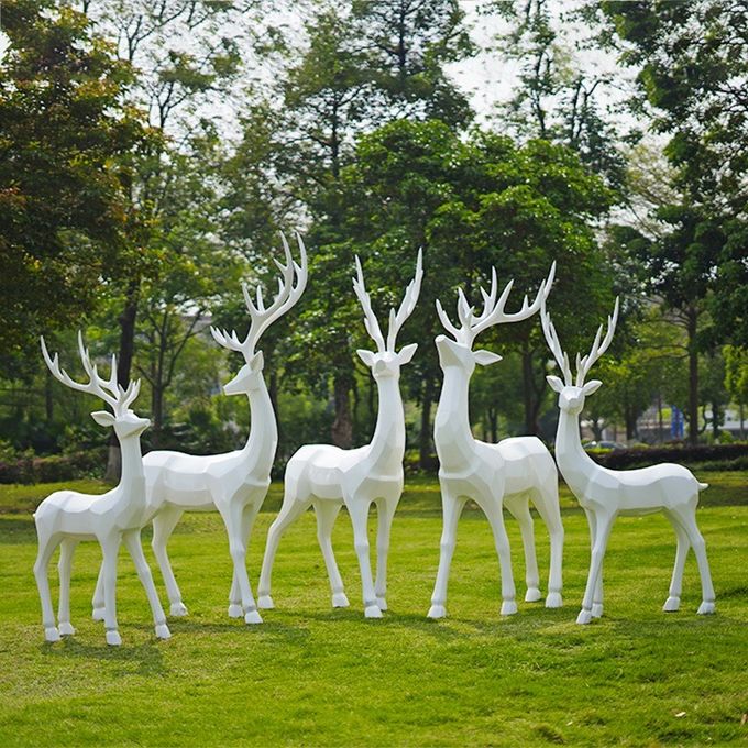 Fiberglass Sculpture Plum Blossom Deer Hotel Lobby Furniture Garden Landscaping Property 1
