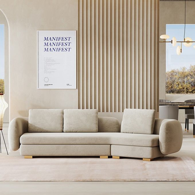 Modern 3 4 5 Star Hotel Lobby Furniture 4 Seater Reception Curved Sofa Set 3