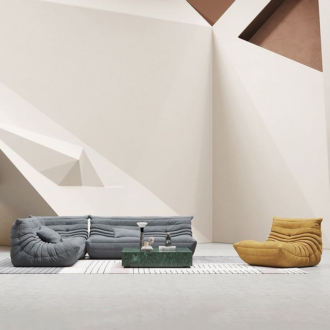 High End Hotel Lobby Lounge Fabric Relaxing Lazy Togo Unit Sofa Set 3