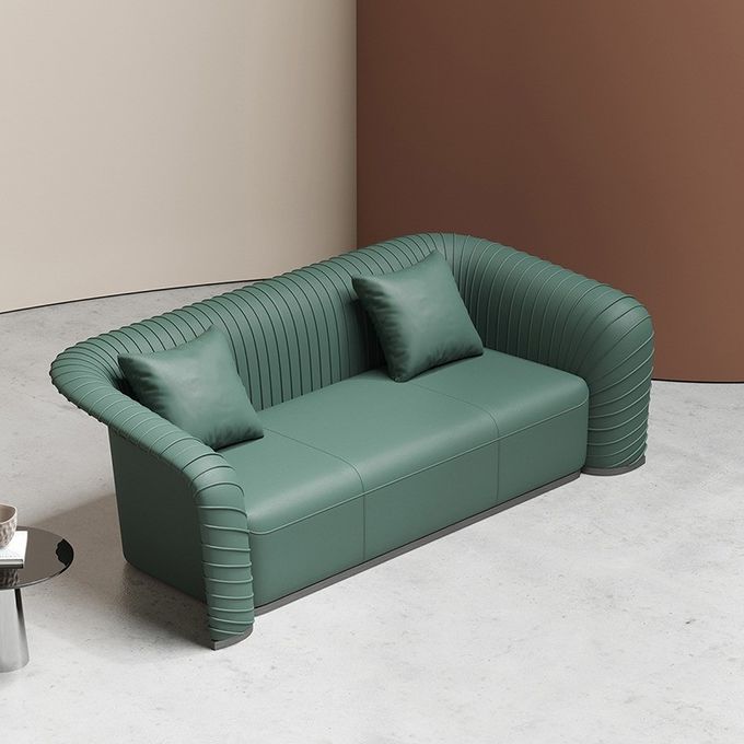 HD Sponge Hotel Lobby Furniture Luxury Sofa Sets With Green Leather 0