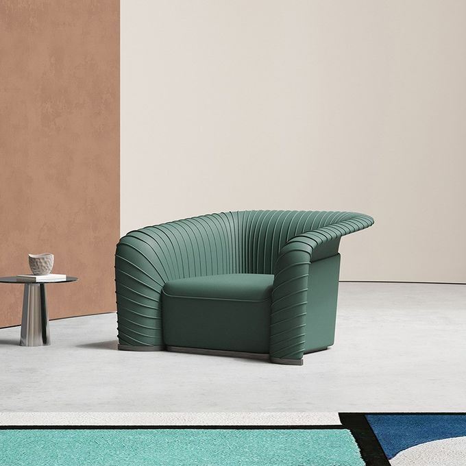 HD Sponge Hotel Lobby Furniture Luxury Sofa Sets With Green Leather 1