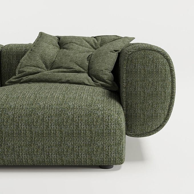 Luxury Comfort Sofa Furniture Set Green Fabric Elegant Interior Decoration 2