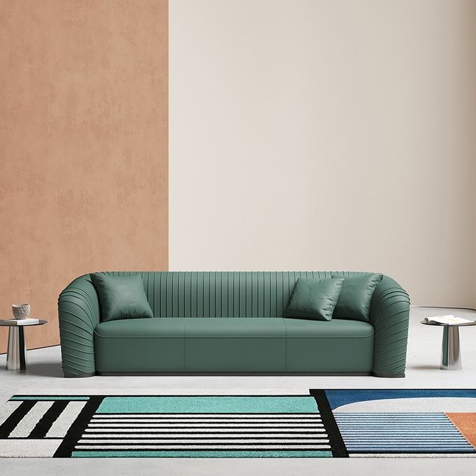 HD Sponge Hotel Lobby Furniture Luxury Sofa Sets With Green Leather 3