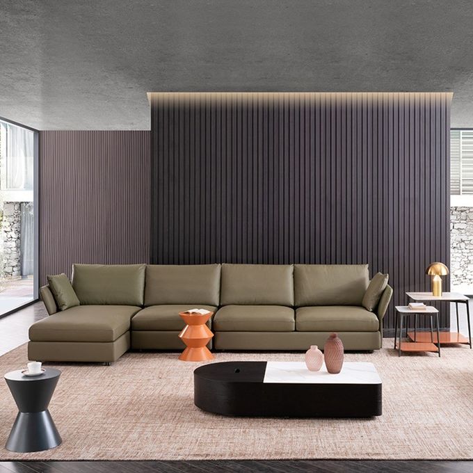 Modern Style Sectional Sofa L Shape Couch With Chaise Lounge Hotel Sofa Set 3