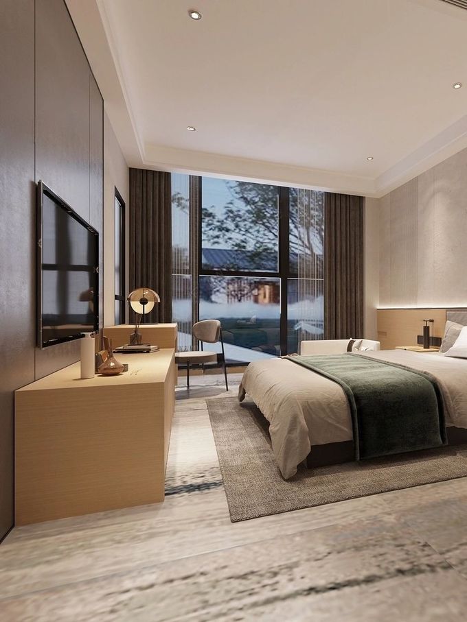 Customised Modern 5 Star Bedroom Furniture Standard Comfortable Wooden Beds 3