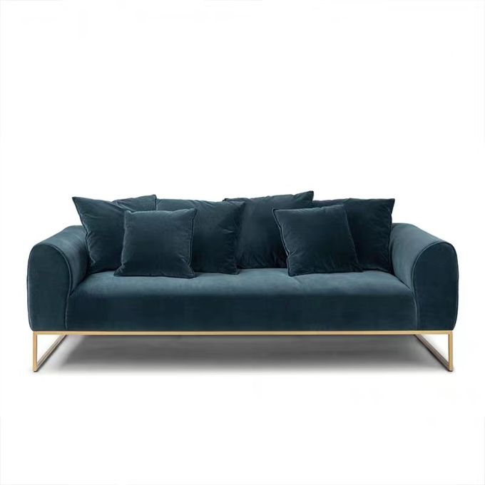 Colorful Velvet Texture Hotel Room Sofa Unique Touch 1