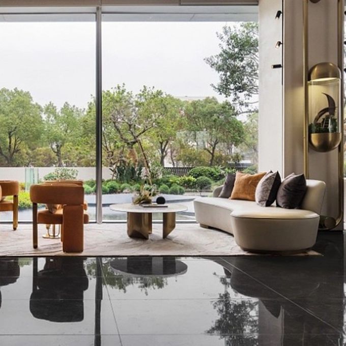 Modern Luxury Hotel Lobby Furniture Office Reception 1 2 3 Sofas Coffee Table Set 5