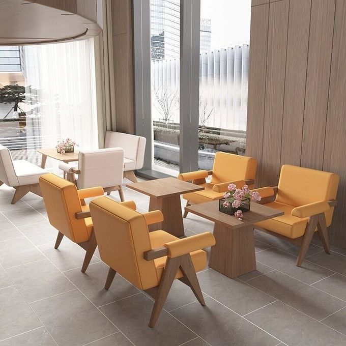 Five Star Hotel Lobby Furniture Negotiation Sofa Table And Chair Set 0