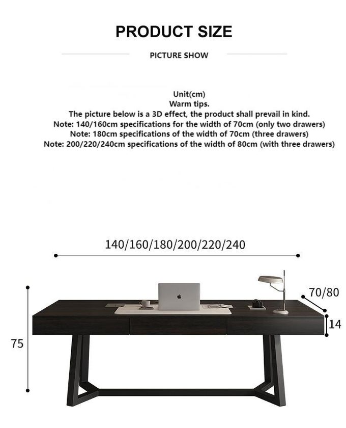 Modern Black Y Legs Solid Wood Office Desk For Star Hotel Rooms 4