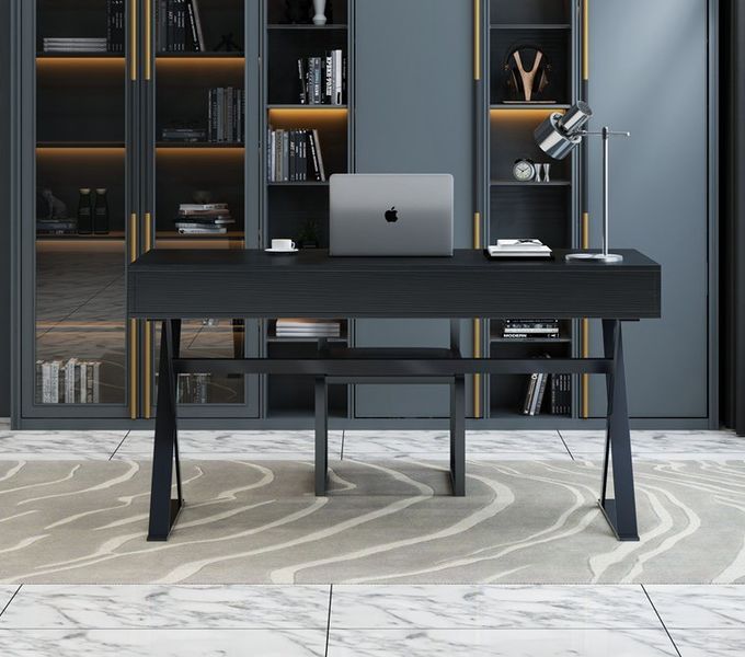 X - Leg Desk Light Luxury Hotel Room Furniture Study Office Black Computer Desk 0