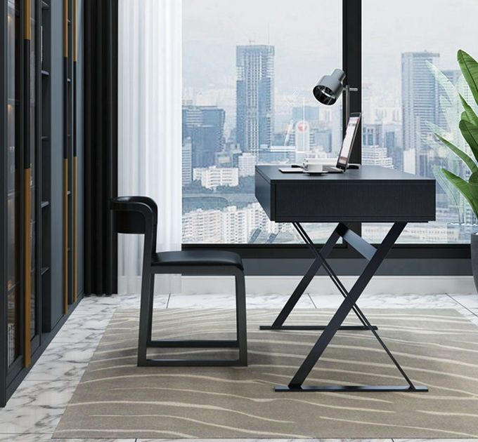 X - Leg Desk Light Luxury Hotel Room Furniture Study Office Black Computer Desk 1