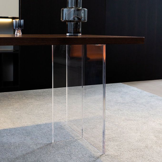 OEM Hotel Bedroom Furniture Office Home Acrylic Legs Computer Desk With Chair Set 1