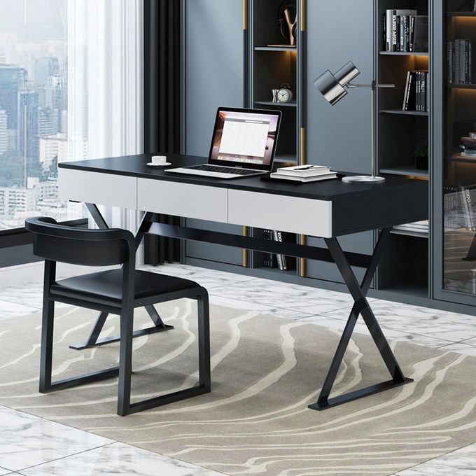 X - Leg Desk Light Luxury Hotel Room Furniture Study Office Black Computer Desk 2