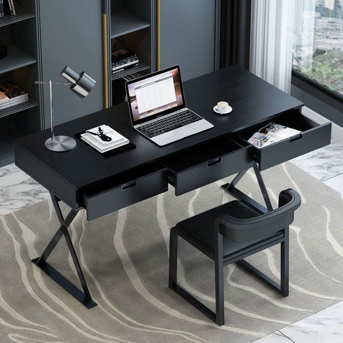 X - Leg Desk Light Luxury Hotel Room Furniture Study Office Black Computer Desk 3