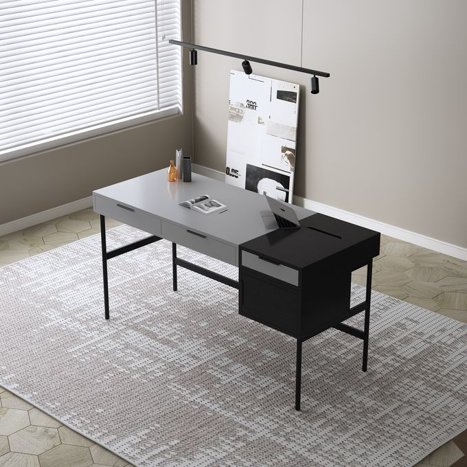 Walnut Study Computer Desk With Chair Set For Hotel Study Home Office 3