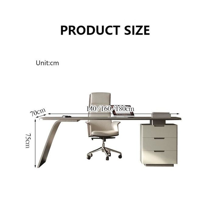 Metal High Grade Boss Computer Desk Multi Shelf Locker Study Writing Desk 4