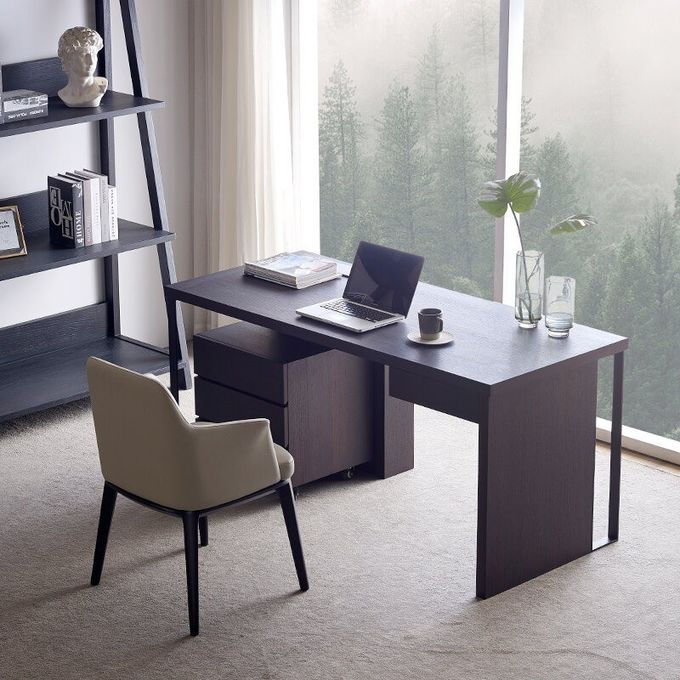 ODM Drescher Desk With Removable Drawers Smoked Wood Star Hotel Room Furniture 1