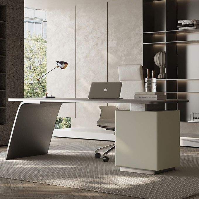 Metal High Grade Boss Computer Desk Multi Shelf Locker Study Writing Desk 2