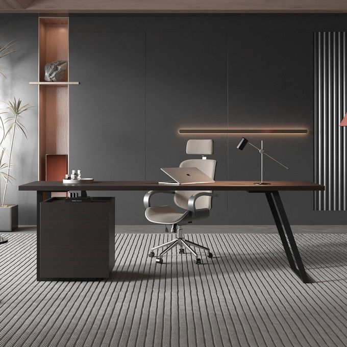 Large 2m Boss Manager Desk With High Back Swivel Chair Set 1