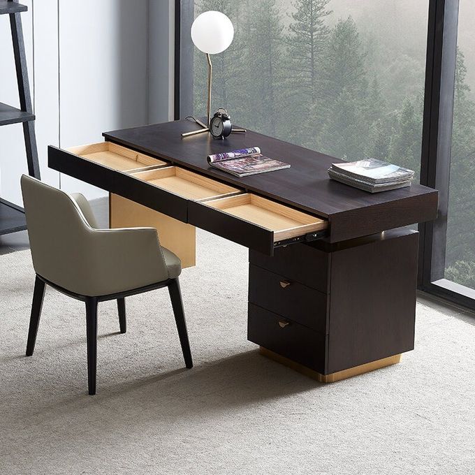 ODM Solid Wood Computer Desk With Drawers For Organising Books 0