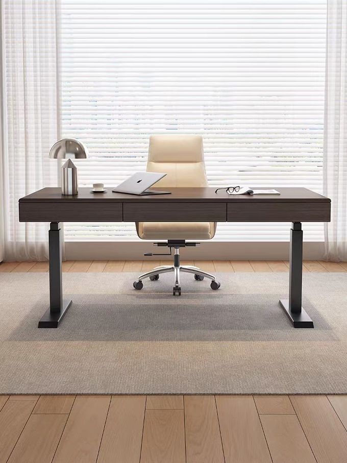 Minimalist Durable Hotel Bedroom Desk With Leather Swivel Chair Customized 2