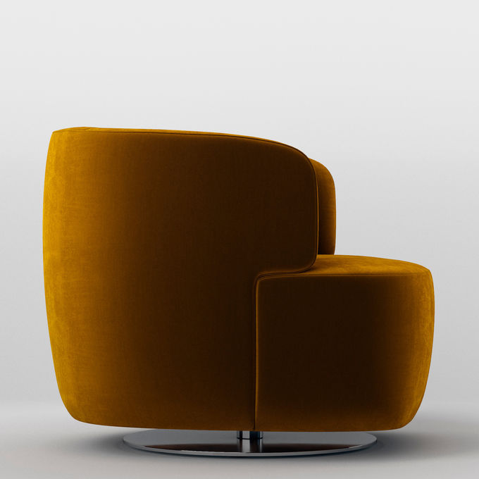 Molteni Elain And Clipper Velvet Armchair Hotel Interior Decor 1