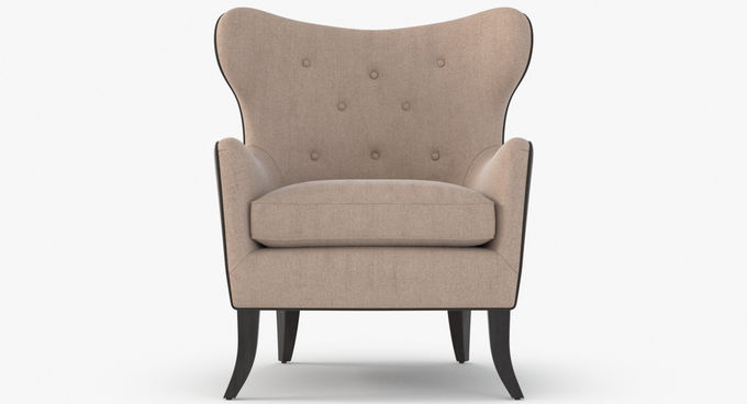 Modern Hotel Room Fabric Chair With Wood Frame 40cm Seat Height 3