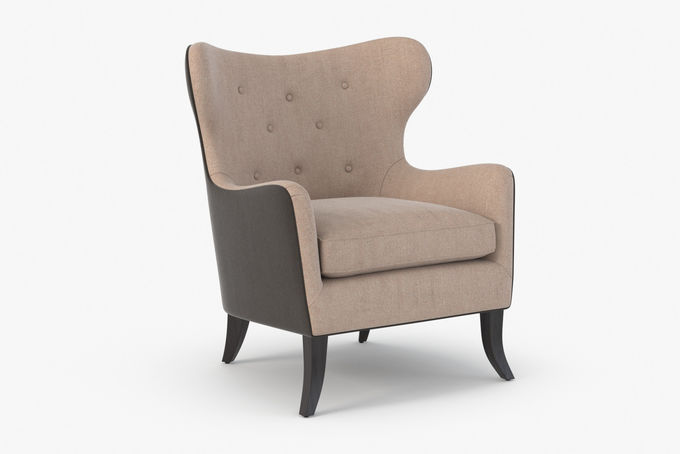 Modern Hotel Room Fabric Chair With Wood Frame 40cm Seat Height 2