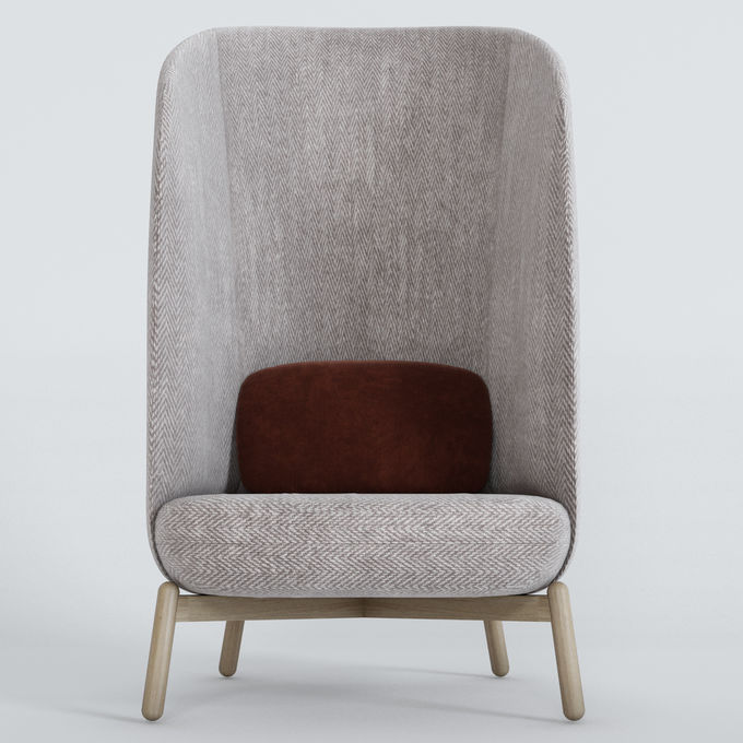 Fabric + Wood Plushalle Easy Nest Chair Hotel Interior Decor 0